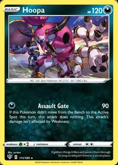 Hoopa 111/189 Darkness Ablaze Pokemon card