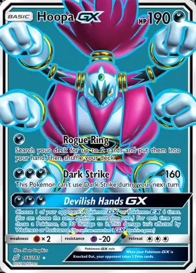 Hoopa-GX 166/181 Team Up Pokemon card