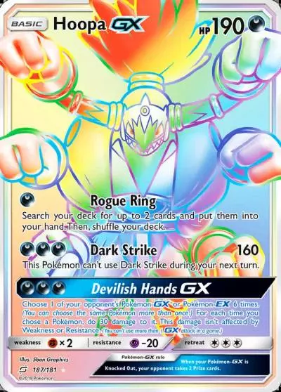 Hoopa-GX 187/181 Team Up Pokemon card