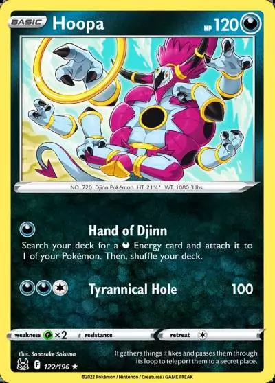 Hoopa 122/196 Lost Origin Pokemon card