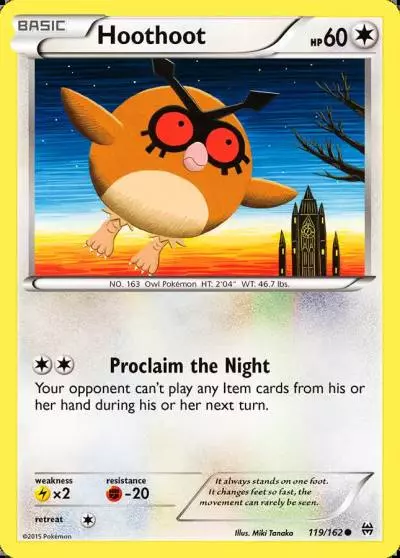 Hoothoot 119/162 BREAKthrough Pokemon card