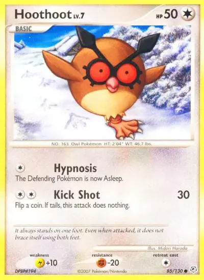 Hoothoot 85/130 Diamond & Pearl Pokemon card