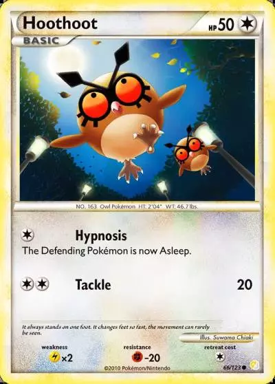 Hoothoot 66/123 HeartGold & SoulSilver Pokemon card