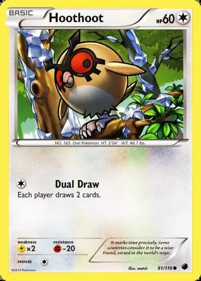 Hoothoot 91/116 Plasma Freeze Pokemon card