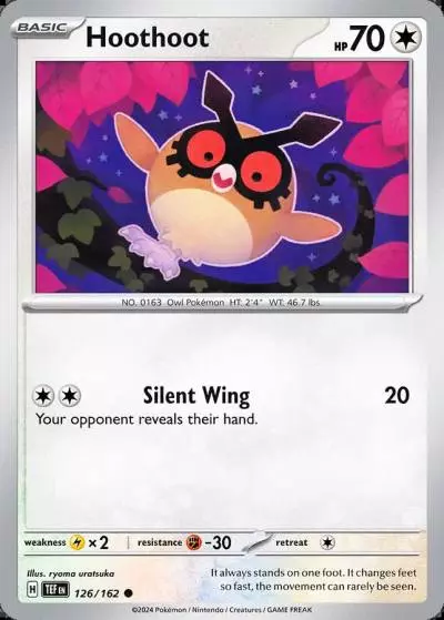 Hoothoot 126/162 Temporal Forces Pokemon card