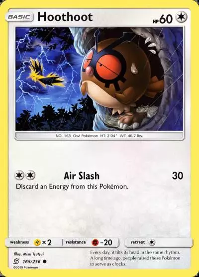 Hoothoot 165/236 Unified Minds Pokemon card