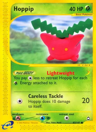 Hoppip 83/147 Aquapolis Pokemon card