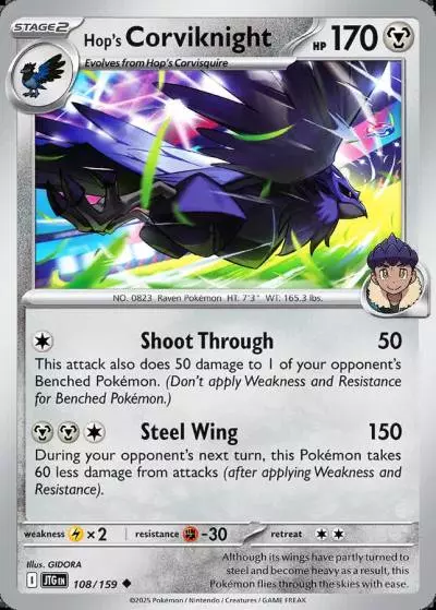 Hop's Corviknight 108/159 Journey Together Pokemon card