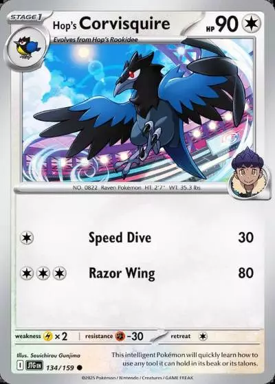 Hop's Corvisquire 134/159 Journey Together Pokemon card