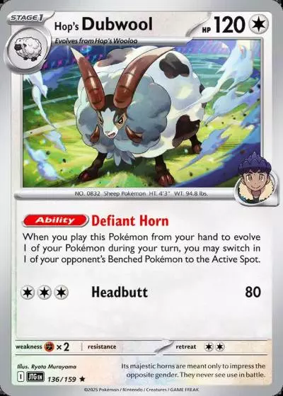 Hop's Dubwool 136/159 Journey Together Pokemon card