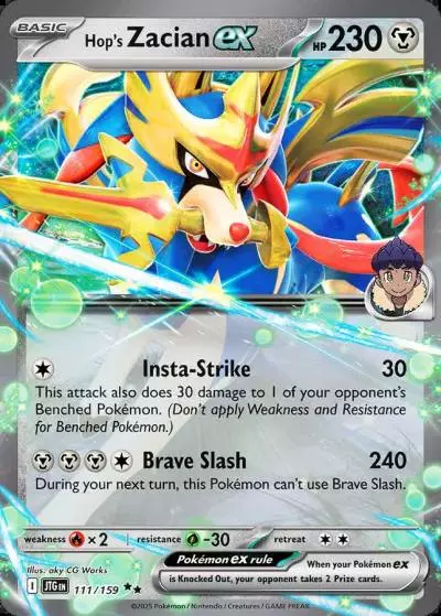 Hop's Zacian ex 111/159 Journey Together Pokemon card