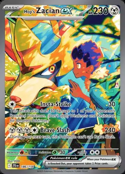 Hop's Zacian ex 186/159 Journey Together Pokemon card