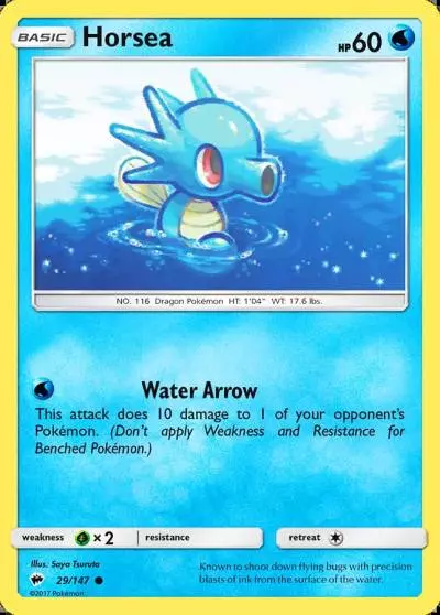 Horsea 29/147 Burning Shadows Pokemon card