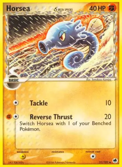 Horsea δ 31/101 Dragon Frontiers Pokemon card