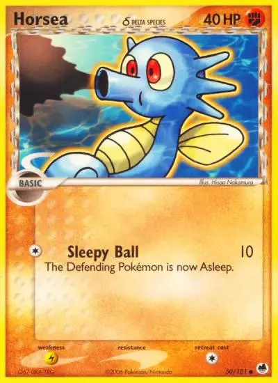 Horsea δ 50/101 Dragon Frontiers Pokemon card