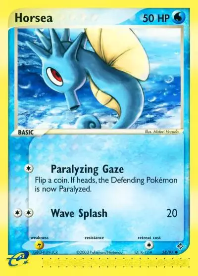Horsea 58/97 Dragon Pokemon card
