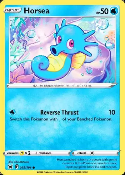 Horsea 35/196 Lost Origin Pokemon card