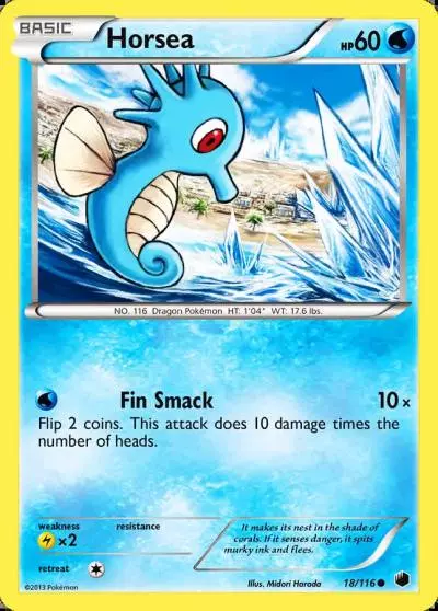 Horsea 18/116 Plasma Freeze Pokemon card