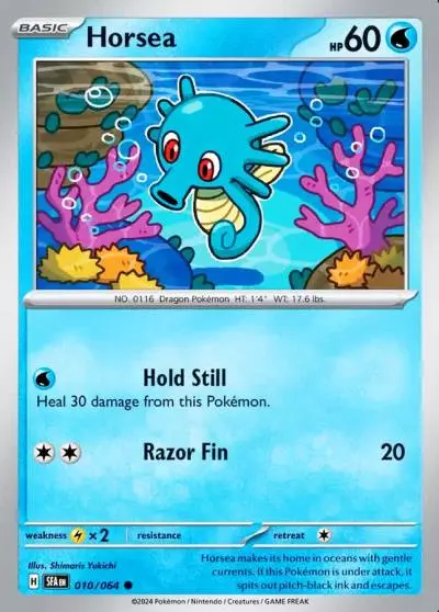 Horsea 10/64 Shrouded Fable Pokemon card