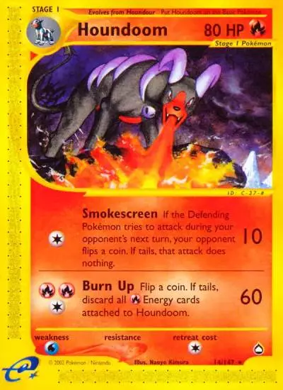 Houndoom 14/147 Aquapolis Pokemon card
