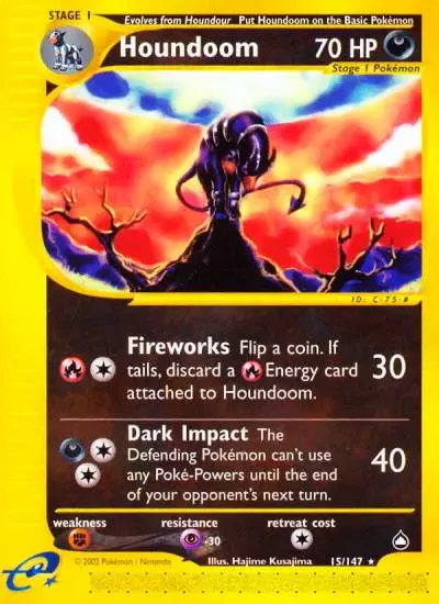 Houndoom 15/147 Aquapolis Pokemon card