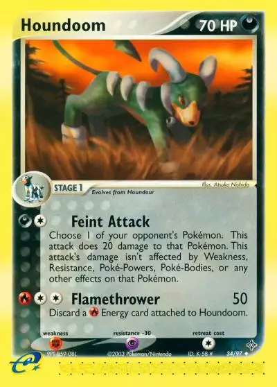 Houndoom 34/97 Dragon Pokemon card