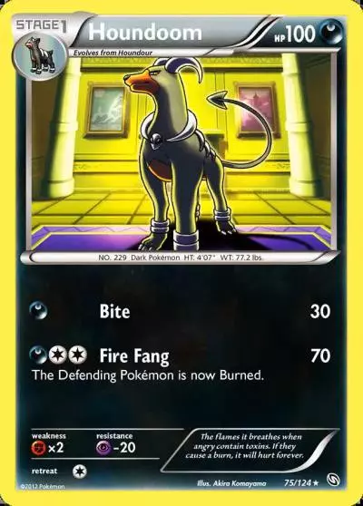 Houndoom 75/124 Dragons Exalted Pokemon card