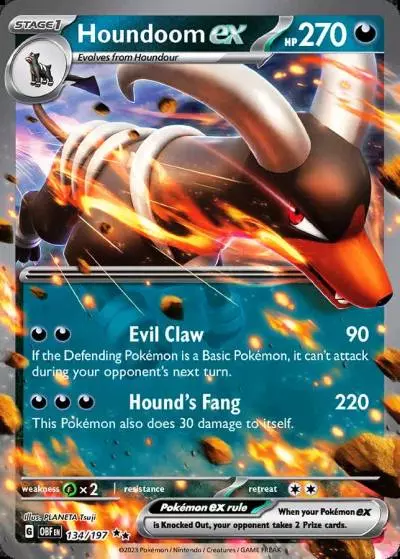 Houndoom ex 134/197 Obsidian Flames Pokemon card