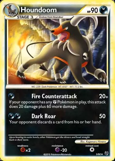 Houndoom 5/90 HS—Undaunted Pokemon card