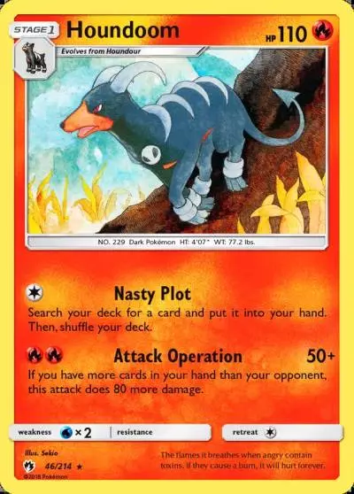 Houndoom 46/214 Lost Thunder Pokemon card