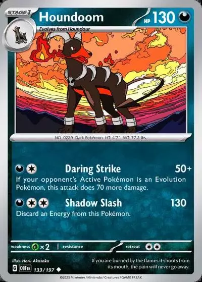 Houndoom 133/197 Obsidian Flames Pokemon card
