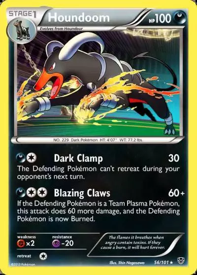 Houndoom 56/101 Plasma Blast Pokemon card