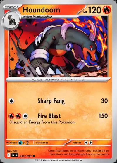Houndoom 34/198 Scarlet & Violet Pokemon card