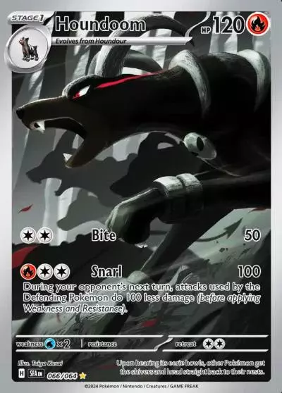 Houndoom 66/64 Shrouded Fable Pokemon card