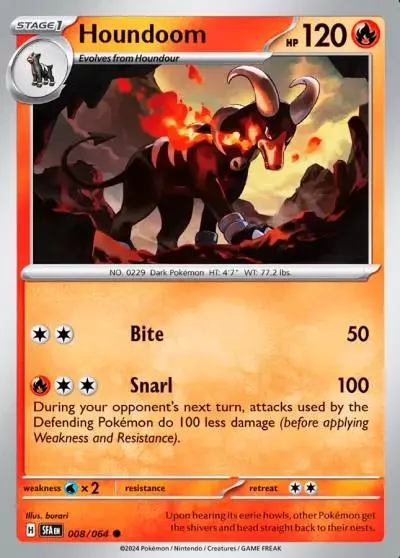 Houndoom 8/64 Shrouded Fable Pokemon card