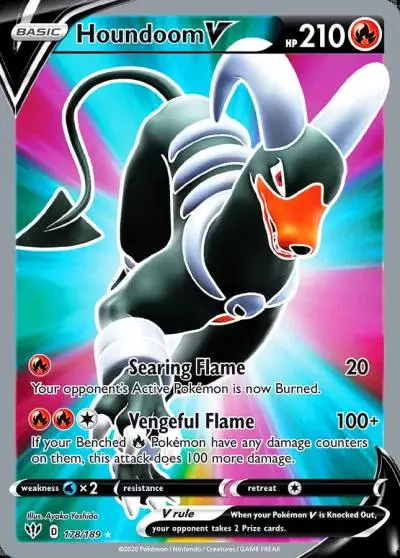 Houndoom V 178/189 Darkness Ablaze Pokemon card