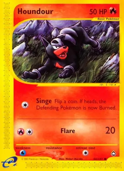 Houndour 86/147 Aquapolis Pokemon card