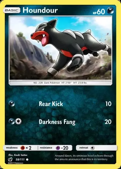 Houndour 58/111 Crimson Invasion Pokemon card