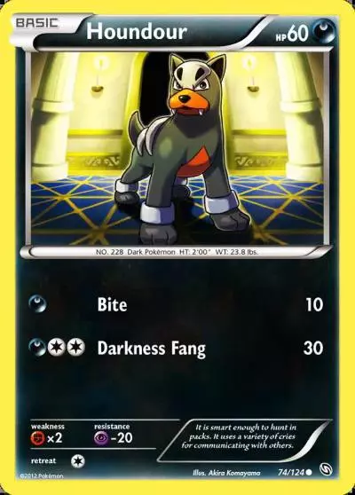 Houndour 74/124 Dragons Exalted Pokemon card
