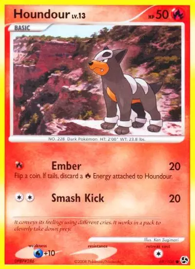 Houndour 69/106 Great Encounters Pokemon card