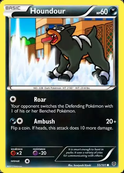 Houndour 55/101 Plasma Blast Pokemon card