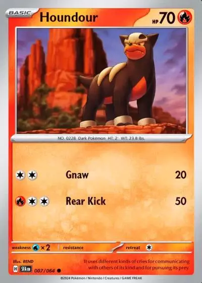 Houndour 7/64 Shrouded Fable Pokemon card