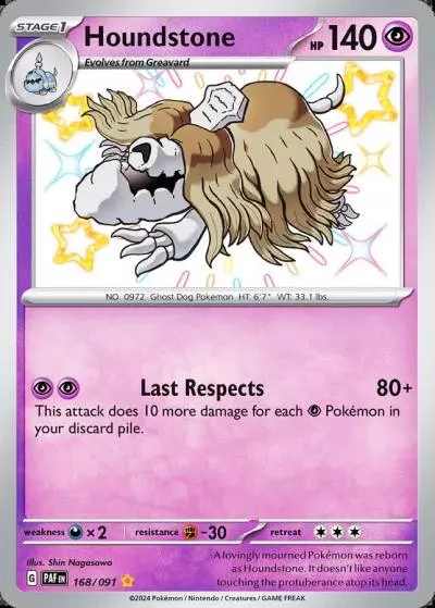 Houndstone 168/91 Paldean Fates Pokemon card