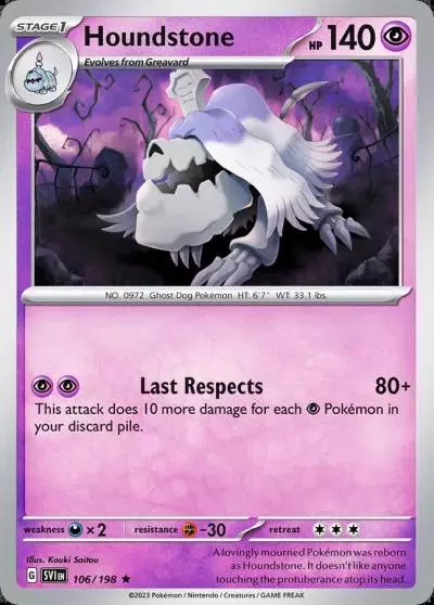 Houndstone 106/198 Scarlet & Violet Pokemon card