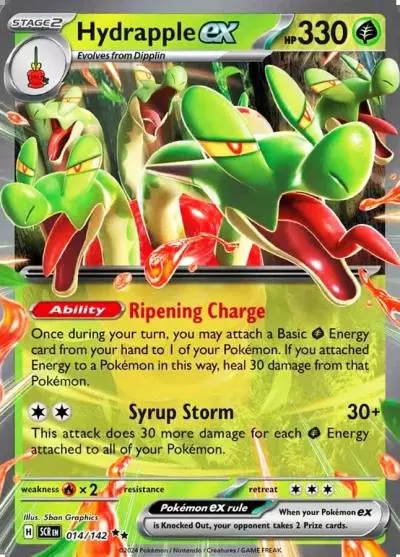 Hydrapple ex 14/142 Stellar Crown Pokemon card