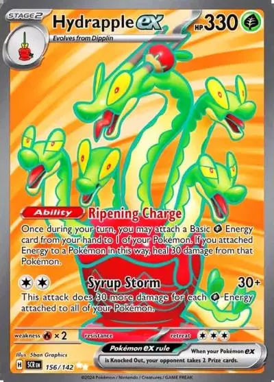 Hydrapple ex 156/142 Stellar Crown Pokemon card
