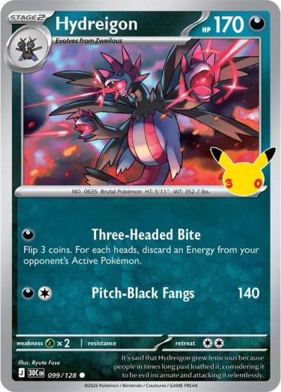 Hydreigon 99/128 30th Celebration Pokemon card