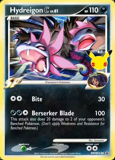 Hydreigon C SWSH138/307 SWSH Black Star Promos Pokemon card