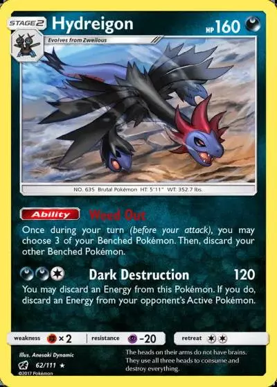 Hydreigon 62/111 Crimson Invasion Pokemon card