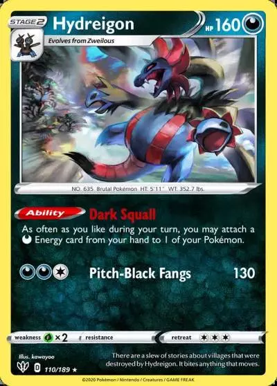 Hydreigon 110/189 Darkness Ablaze Pokemon card